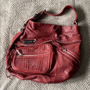 L. A. M. B / lamb zipper shoulder bag